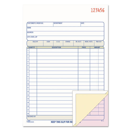 Adams® wholesale. Tops Sales-order Book, 7 15-16 X 5 9-16, 3-part Carbonless, 50 Sets-book. HSD Wholesale: Janitorial Supplies, Breakroom Supplies, Office Supplies.