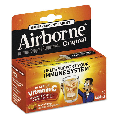 Airborne® wholesale. Immune Support Effervescent Tablet, Zesty Orange, 10-box, 72 Box-carton. HSD Wholesale: Janitorial Supplies, Breakroom Supplies, Office Supplies.