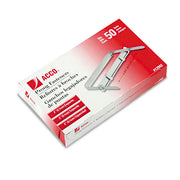 ACCO wholesale. Standard Two-piece Paper Fasteners, 2" Capacity, 2.75" Center To Center, Silver, 50-box. HSD Wholesale: Janitorial Supplies, Breakroom Supplies, Office Supplies.