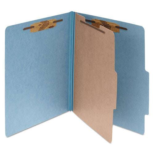 ACCO wholesale. Pressboard Classification Folders, 1 Divider, Letter Size, Sky Blue, 10-box. HSD Wholesale: Janitorial Supplies, Breakroom Supplies, Office Supplies.