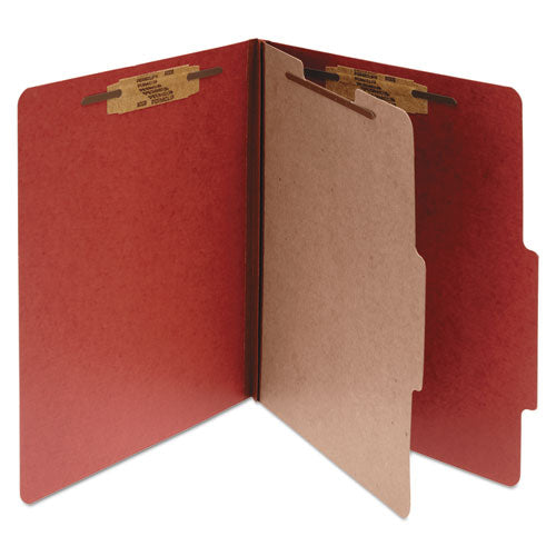 ACCO wholesale. Pressboard Classification Folders, 1 Divider, Letter Size, Earth Red, 10-box. HSD Wholesale: Janitorial Supplies, Breakroom Supplies, Office Supplies.
