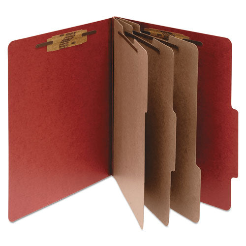 ACCO wholesale. Pressboard Classification Folders, 3 Dividers, Letter Size, Earth Red, 10-box. HSD Wholesale: Janitorial Supplies, Breakroom Supplies, Office Supplies.