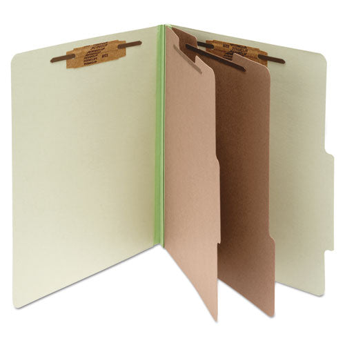ACCO wholesale. Pressboard Classification Folders, 2 Dividers, Letter Size, Leaf Green, 10-box. HSD Wholesale: Janitorial Supplies, Breakroom Supplies, Office Supplies.