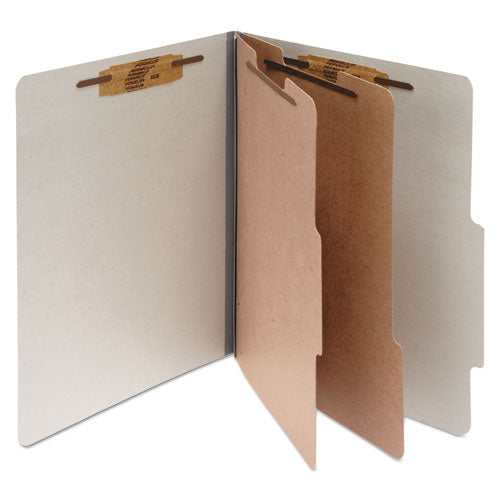 ACCO wholesale. Pressboard Classification Folders, 2 Dividers, Letter Size, Mist Gray, 10-box. HSD Wholesale: Janitorial Supplies, Breakroom Supplies, Office Supplies.