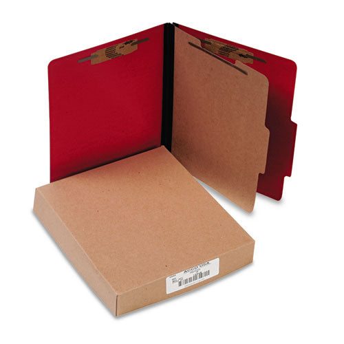 ACCO wholesale. Colorlife Presstex Classification Folders, 1 Divider, Letter Size, Executive Red, 10-box. HSD Wholesale: Janitorial Supplies, Breakroom Supplies, Office Supplies.