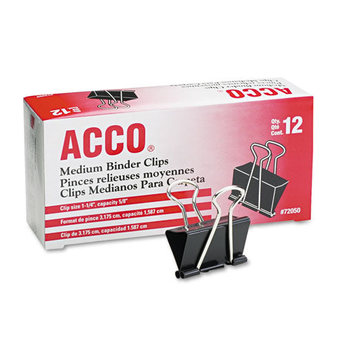 ACCO wholesale. Binder Clips, Medium, Black-silver, Dozen. HSD Wholesale: Janitorial Supplies, Breakroom Supplies, Office Supplies.