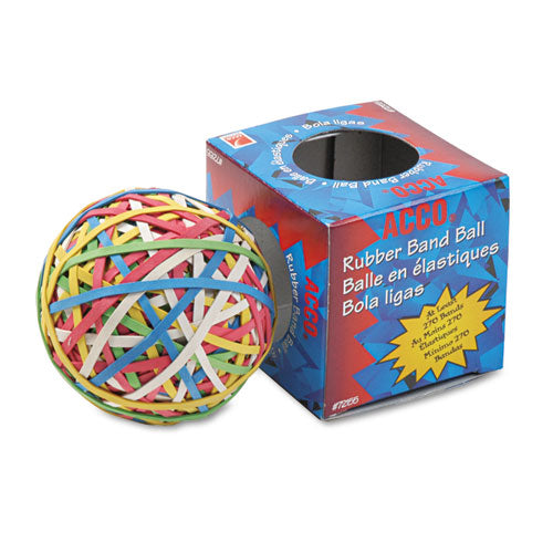 ACCO wholesale. Rubber Band Ball, 3.25" Diameter, Size 34, Assorted Gauges, Assorted Colors, 270-pack. HSD Wholesale: Janitorial Supplies, Breakroom Supplies, Office Supplies.