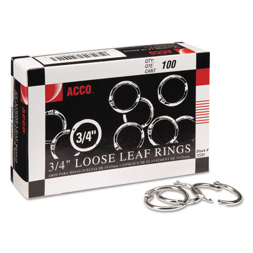 ACCO wholesale. Metal Book Rings, 3-4" Diameter, 100 Rings-box. HSD Wholesale: Janitorial Supplies, Breakroom Supplies, Office Supplies.