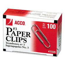 Load image into Gallery viewer, ACCO wholesale. Paper Clips, Small (no. 3), Silver, 1,000-pack. HSD Wholesale: Janitorial Supplies, Breakroom Supplies, Office Supplies.