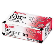 Load image into Gallery viewer, ACCO wholesale. Paper Clips, Medium (no. 1), Silver, 1,000-pack. HSD Wholesale: Janitorial Supplies, Breakroom Supplies, Office Supplies.