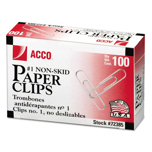 ACCO wholesale. Paper Clips, Medium (no. 1), Silver, 1,000-pack. HSD Wholesale: Janitorial Supplies, Breakroom Supplies, Office Supplies.
