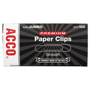 ACCO wholesale. Paper Clips, Jumbo, Silver, 1,000-pack. HSD Wholesale: Janitorial Supplies, Breakroom Supplies, Office Supplies.