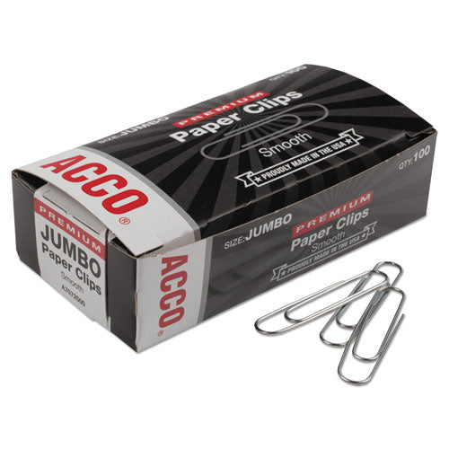 ACCO wholesale. Paper Clips, Jumbo, Silver, 1,000-pack. HSD Wholesale: Janitorial Supplies, Breakroom Supplies, Office Supplies.