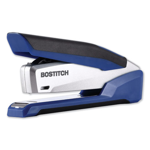 Bostitch® wholesale. Inpower Spring-powered Premium Desktop Stapler, 28-sheet Capacity, Blue-silver. HSD Wholesale: Janitorial Supplies, Breakroom Supplies, Office Supplies.
