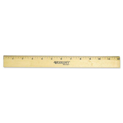 Westcott® wholesale. Wood Ruler With Single Metal Edge, 12". HSD Wholesale: Janitorial Supplies, Breakroom Supplies, Office Supplies.
