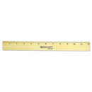Westcott® wholesale. Flat Wood Ruler W-two Double Brass Edges, 12", Clear Lacquer Finish. HSD Wholesale: Janitorial Supplies, Breakroom Supplies, Office Supplies.