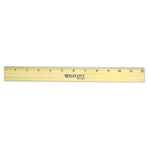 Westcott® wholesale. Flat Wood Ruler W-two Double Brass Edges, 12", Clear Lacquer Finish. HSD Wholesale: Janitorial Supplies, Breakroom Supplies, Office Supplies.