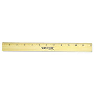 Westcott® wholesale. Flat Wood Ruler W-two Double Brass Edges, 12