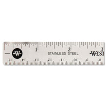 Load image into Gallery viewer, Westcott® wholesale. Stainless Steel Office Ruler With Non Slip Cork Base, 6&quot;. HSD Wholesale: Janitorial Supplies, Breakroom Supplies, Office Supplies.