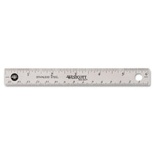 Load image into Gallery viewer, Westcott® wholesale. Stainless Steel Office Ruler With Non Slip Cork Base, 6&quot;. HSD Wholesale: Janitorial Supplies, Breakroom Supplies, Office Supplies.