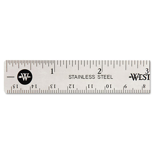 Westcott® wholesale. Stainless Steel Office Ruler With Non Slip Cork Base, 6". HSD Wholesale: Janitorial Supplies, Breakroom Supplies, Office Supplies.