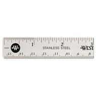 Westcott® wholesale. Stainless Steel Office Ruler With Non Slip Cork Base, 6