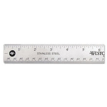 Load image into Gallery viewer, Westcott® wholesale. Stainless Steel Office Ruler With Non Slip Cork Base, 12&quot;. HSD Wholesale: Janitorial Supplies, Breakroom Supplies, Office Supplies.