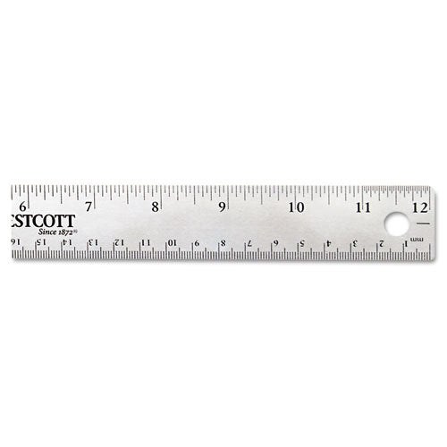 Westcott® wholesale. Stainless Steel Office Ruler With Non Slip Cork Base, 12". HSD Wholesale: Janitorial Supplies, Breakroom Supplies, Office Supplies.