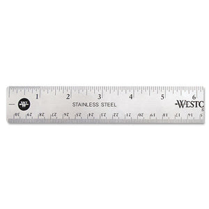 Westcott® wholesale. Stainless Steel Office Ruler With Non Slip Cork Base, 12". HSD Wholesale: Janitorial Supplies, Breakroom Supplies, Office Supplies.