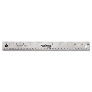 Westcott® wholesale. Stainless Steel Office Ruler With Non Slip Cork Base, 12". HSD Wholesale: Janitorial Supplies, Breakroom Supplies, Office Supplies.