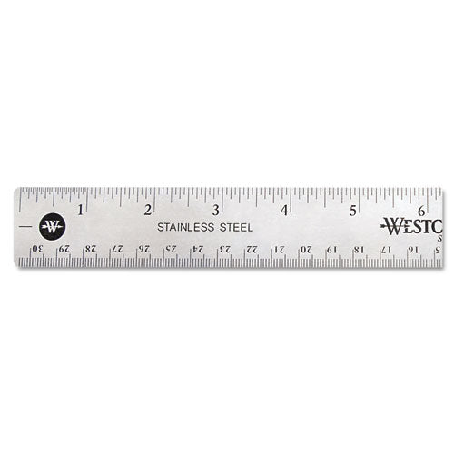 Westcott® wholesale. Stainless Steel Office Ruler With Non Slip Cork Base, 12