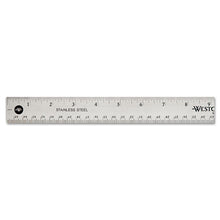 Load image into Gallery viewer, Westcott® wholesale. Stainless Steel Office Ruler With Non Slip Cork Base, 18&quot;. HSD Wholesale: Janitorial Supplies, Breakroom Supplies, Office Supplies.