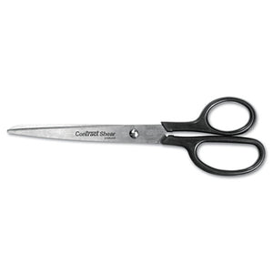 Westcott® wholesale. Straight Contract Scissors, 8" Long, 3" Cut Length, Black Straight Handle. HSD Wholesale: Janitorial Supplies, Breakroom Supplies, Office Supplies.