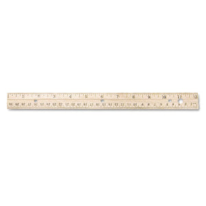 Westcott® wholesale. Hole Punched Wood Ruler English And Metric With Metal Edge, 12". HSD Wholesale: Janitorial Supplies, Breakroom Supplies, Office Supplies.