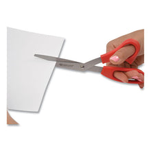 Load image into Gallery viewer, Westcott® wholesale. Value Line Stainless Steel Shears, 8&quot; Long, 3.5&quot; Cut Length, Red Offset Handle. HSD Wholesale: Janitorial Supplies, Breakroom Supplies, Office Supplies.