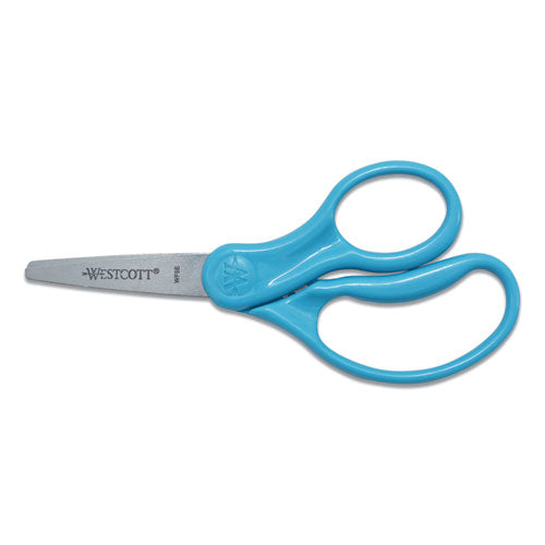Westcott® wholesale. For Kids Scissors, Pointed Tip, 5" Long, 1.75" Cut Length, Randomly Assorted Straight Handles. HSD Wholesale: Janitorial Supplies, Breakroom Supplies, Office Supplies.