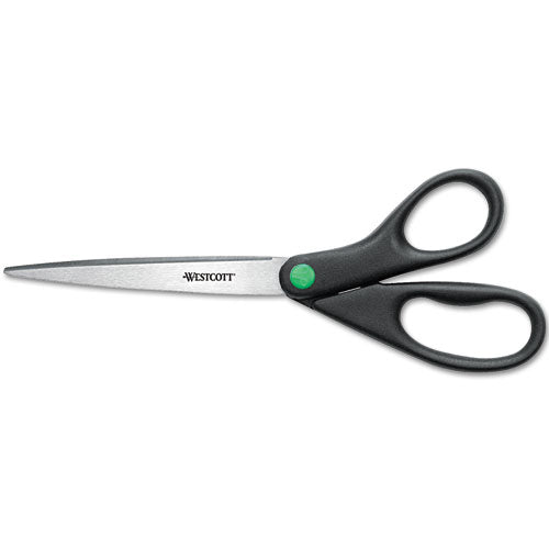 Westcott® wholesale. Kleenearth Scissors, 9" Long, 3.75" Cut Length, Black Straight Handle. HSD Wholesale: Janitorial Supplies, Breakroom Supplies, Office Supplies.