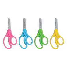 Load image into Gallery viewer, Westcott® wholesale. For Kids Scissors, Blunt Tip, 5&quot; Long, 1.75&quot; Cut Length, Assorted Straight Handles, 12-pack. HSD Wholesale: Janitorial Supplies, Breakroom Supplies, Office Supplies.