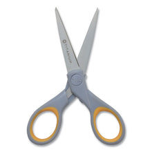 Load image into Gallery viewer, Westcott® wholesale. Titanium Bonded Scissors, 5&quot; And 7&quot; Long, 2.25&quot; And 3.5&quot; Cut Lengths, Gray-yellow Straight Handles, 2-pack. HSD Wholesale: Janitorial Supplies, Breakroom Supplies, Office Supplies.