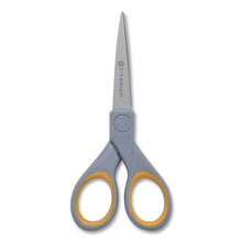 Load image into Gallery viewer, Westcott® wholesale. Titanium Bonded Scissors, 5&quot; And 7&quot; Long, 2.25&quot; And 3.5&quot; Cut Lengths, Gray-yellow Straight Handles, 2-pack. HSD Wholesale: Janitorial Supplies, Breakroom Supplies, Office Supplies.