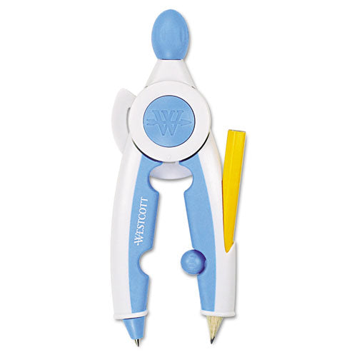 Westcott® wholesale. Soft Touch School Compass With Microban Protection, Assorted Colors. HSD Wholesale: Janitorial Supplies, Breakroom Supplies, Office Supplies.