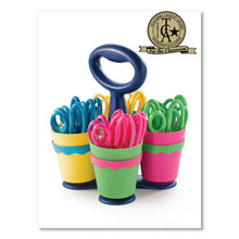 Load image into Gallery viewer, Westcott® wholesale. Scissor Caddy With Kids&#39; Scissors, 5&quot; Long, 2&quot; Cut Length, Assorted Straight Handles, 24-set. HSD Wholesale: Janitorial Supplies, Breakroom Supplies, Office Supplies.