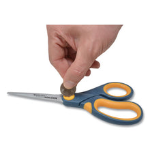 Load image into Gallery viewer, Westcott® wholesale. Non-stick Titanium Bonded Scissors, 8&quot; Long, 3.25&quot; Cut Length, Gray-yellow Straight Handle. HSD Wholesale: Janitorial Supplies, Breakroom Supplies, Office Supplies.