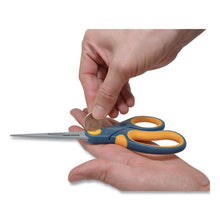 Load image into Gallery viewer, Westcott® wholesale. Non-stick Titanium Bonded Scissors, 8&quot; Long, 3.25&quot; Cut Length, Gray-yellow Straight Handle. HSD Wholesale: Janitorial Supplies, Breakroom Supplies, Office Supplies.