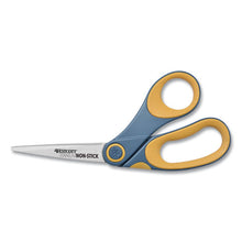 Load image into Gallery viewer, Westcott® wholesale. Non-stick Titanium Bonded Scissors, 8&quot; Long, 3.25&quot; Cut Length, Gray-yellow Bent Handle. HSD Wholesale: Janitorial Supplies, Breakroom Supplies, Office Supplies.