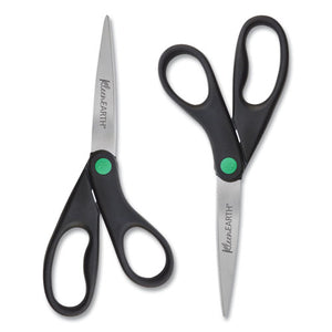 Westcott® wholesale. Kleenearth Scissors, 8" Long, 3.25" Cut Length, Black Straight Handles, 2-pack. HSD Wholesale: Janitorial Supplies, Breakroom Supplies, Office Supplies.