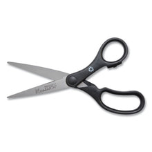 Load image into Gallery viewer, Westcott® wholesale. Kleenearth Basic Plastic Handle Scissors, Pointed Tip, 7&quot; Long, 2.8&quot; Cut Length, Black Straight Handle. HSD Wholesale: Janitorial Supplies, Breakroom Supplies, Office Supplies.