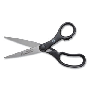 Westcott® wholesale. Kleenearth Basic Plastic Handle Scissors, Pointed Tip, 7" Long, 2.8" Cut Length, Black Straight Handle. HSD Wholesale: Janitorial Supplies, Breakroom Supplies, Office Supplies.