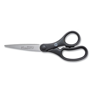 Westcott® wholesale. Kleenearth Basic Plastic Handle Scissors, Pointed Tip, 7" Long, 2.8" Cut Length, Black Straight Handle. HSD Wholesale: Janitorial Supplies, Breakroom Supplies, Office Supplies.