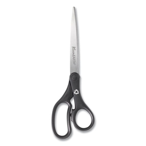 Westcott® wholesale. Kleenearth Basic Plastic Handle Scissors, 9" Long, 4.25" Cut Length, Black Straight Handle. HSD Wholesale: Janitorial Supplies, Breakroom Supplies, Office Supplies.